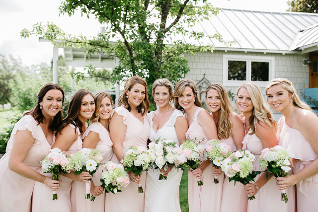 An early autumn lakeside ranch wedding in a subtle palette of blush and gray by Dan Stewart Photography