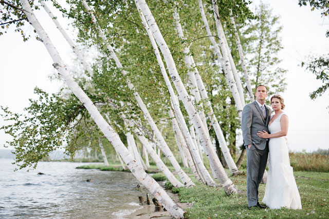 An early autumn lakeside ranch wedding in a subtle palette of blush and gray by Dan Stewart Photography