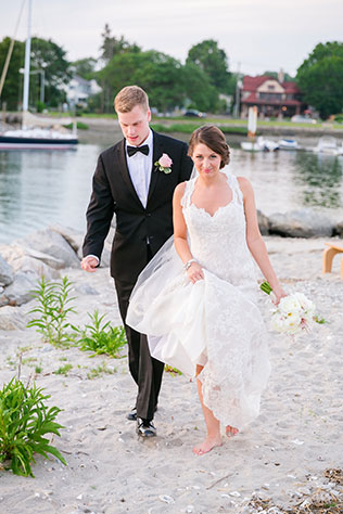 A summer wedding at The Inn at Longshore with a blush and gray palette | Dana Cubbage Weddings: danacubbageweddings.com