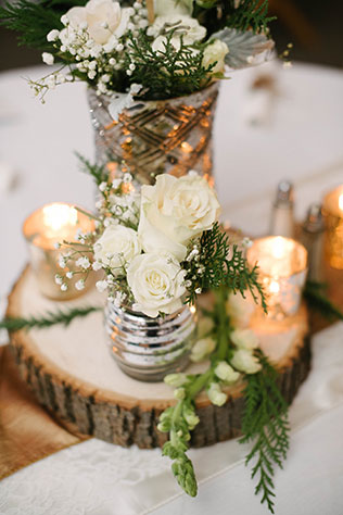 A winter wedding elegantly draped in pine, birch wood and natural touches | Dani White Photography: http://www.daniwhitephotography.com