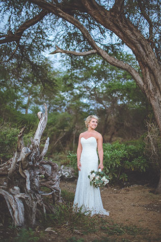 A dreamy island wedding in shades of pale blue with a fiery Maui sunset by Dmitri and Sandra Photography and Bliss Wedding Design & Spectacular Events
