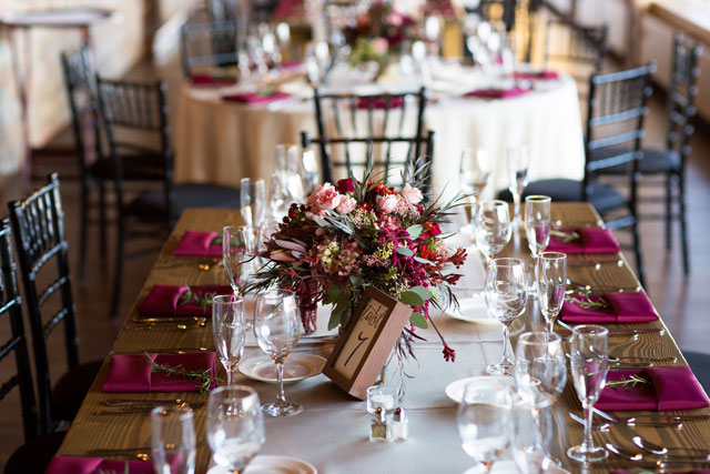 A rustic barn wedding with a rich marsala palette | Elena Bazini Photography: http://www.elenabaziniphotography.com
