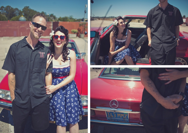 A rockabilly boardwalk engagement shoot by Encarnacion Photography || see more on blog.nearlynewlywed.com