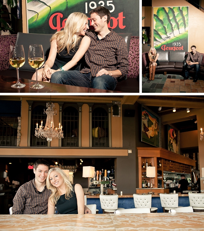 Wine Bar Engagement by Erin Johnson Photography