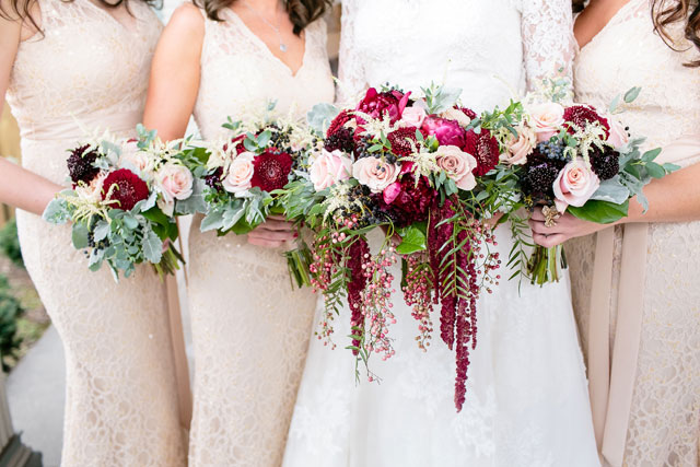 A classic Greek wedding at the opera center in Nashville with an elegant color palette of cream, burgundy and gold by Erin Lee Allender Photography