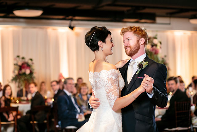 A classic Greek wedding at the opera center in Nashville with an elegant color palette of cream, burgundy and gold by Erin Lee Allender Photography