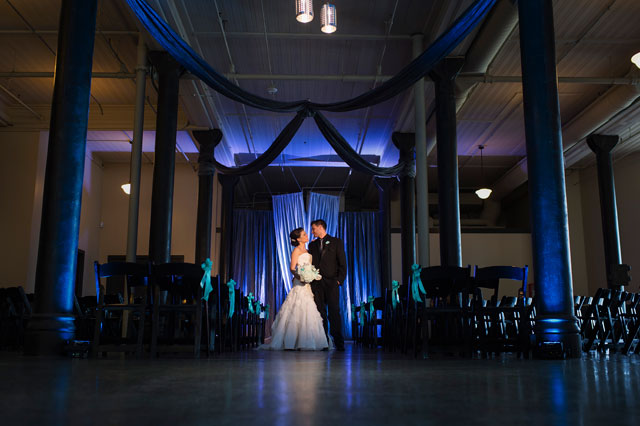 A unique and modern blue wedding at the Historic Pritzlaff in Milwaukee | Front Room
