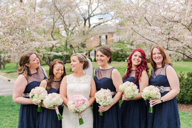A romantic and rustic cherry blossom spring wedding in Maryland by Ginny Filer Photography