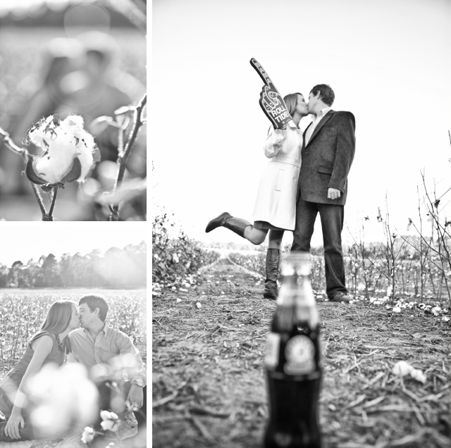 An Alabama engagement shoot in the middle of a cotton field by Glass Jar Photography || see more on blog.nearlynewlywed.com