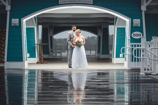 A stormy, rainy wedding day in Virginia with peach and mint details | Grant & Deb Photographers: grantdeb.com