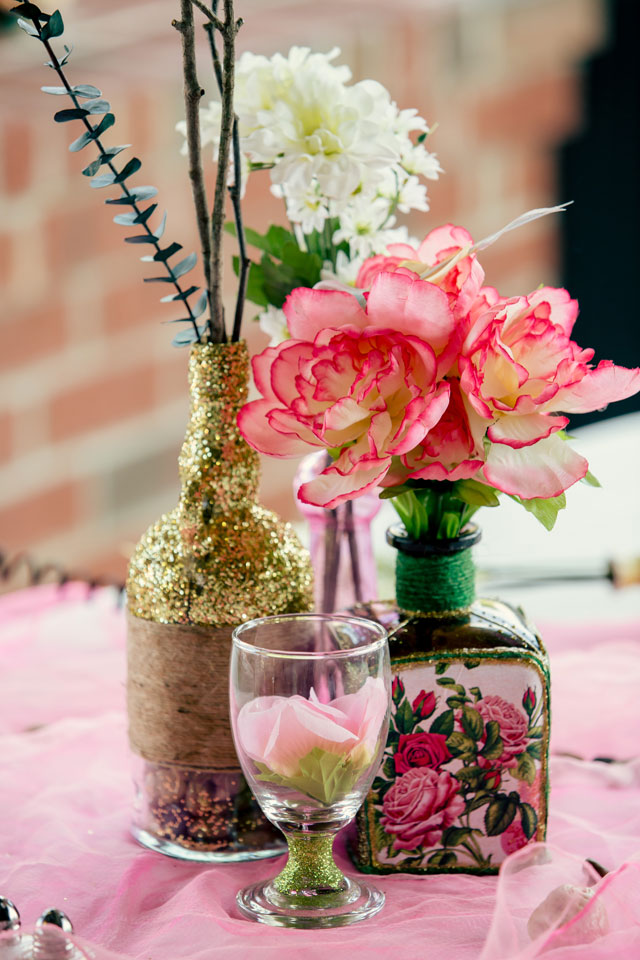 A funky bohemian wedding with incredible DIY details and a pink bejeweled gown for the bride // photos by Hartman Outdoor Photography: http://www.hartmanoutdoorphotography.com || see more on https://blog.nearlynewlywed.com