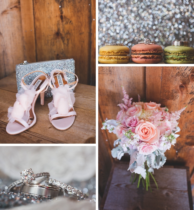A sweet, romantic rustic wedding in blush pink with a dash of sparkle by Hello Gorgeous Photography || see more on blog.nearlynewlywed.com