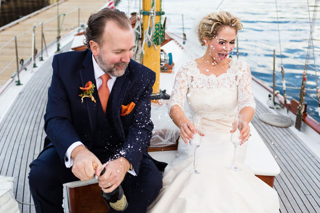 A romantic sailboat vow renewal off the coast of Maine by I AM SARAH V Photography