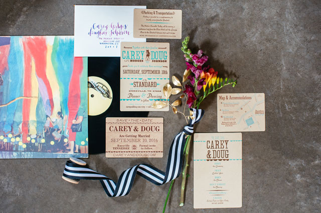A fabulous jewel-toned boho music inspired wedding in Knoxville for a couple of DJs by Jennie Andrews Photography