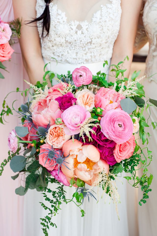 A romantic and organic floral wedding in Escondido in gorgeous shades of pink by Jennifer Lindberg Weddings