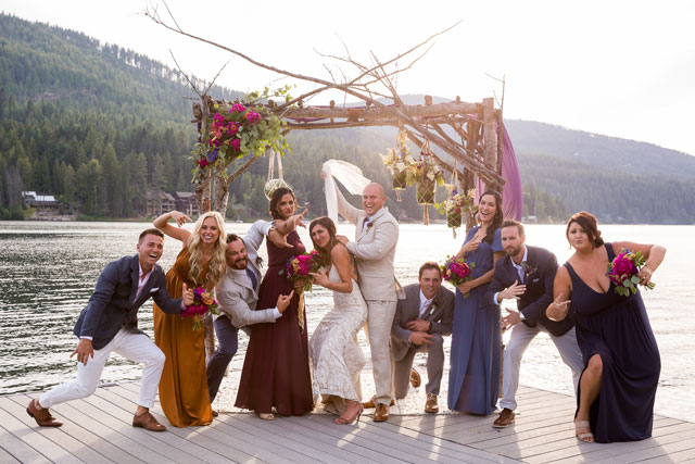 A lake house wedding in Northern Idaho with a bohemian and eclectic vibe by Jerome Pollos Photography