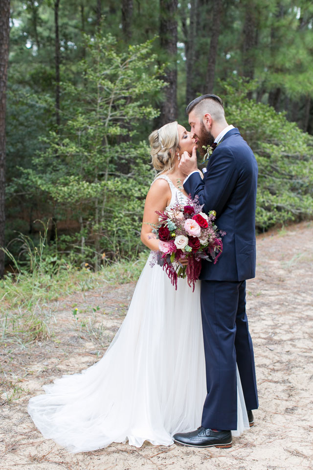 A sweet and romantic blush and marsala woodland wedding in Virginia Beach by Jessica Ryan Photography