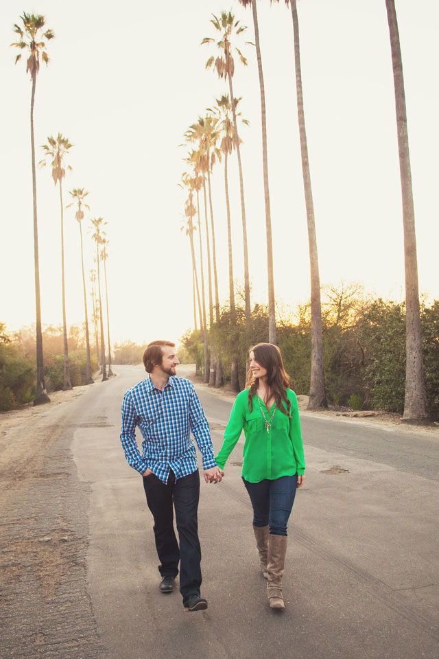 An engagement session in downtown Los Angeles and Elysian Park at sunset // photos by Julie Shuford Photography: http://www.julieshuford.com || see more on https://blog.nearlynewlywed.com
