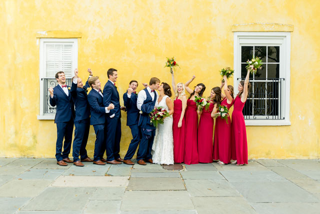 A bold and fun navy blue and claret wedding in Charleston by Kaitlin Poirier Photo & Video
