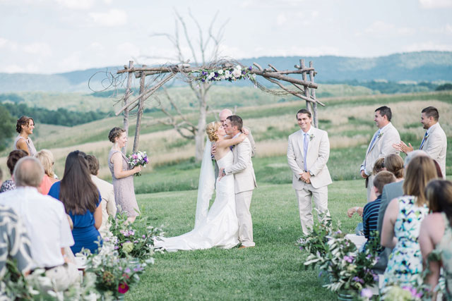 A rustic and romantic purple mountain wedding in Virginia with DIY details by Karyn Johnson Photography