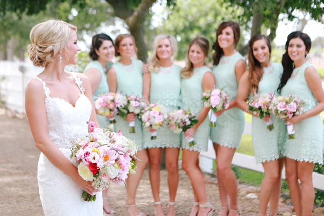 A perfectly rustic mint green and pink summer wedding at Oak Farm Vineyards by Kori & Jared Photography and #24KVendor Blue Daphne
