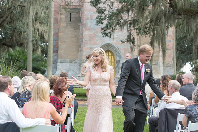 An intimate wedding at Bok Tower Gardens with a non-traditional wedding dress | Kristen Marie Photography: http://kristenmariephotog.com