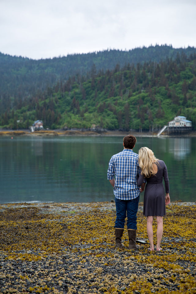 An outdoor engagement session against the Alaskan landscape of Halibut Cove | Kristin Cooley Photography: http://kristincooley.com