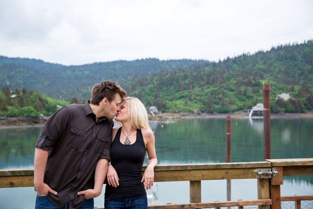 An outdoor engagement session against the Alaskan landscape of Halibut Cove | Kristin Cooley Photography: http://kristincooley.com