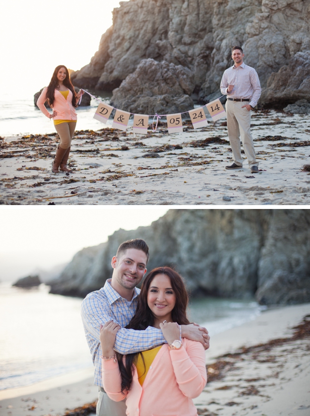 A secluded beach engagement at Point Lobos by Laura Hernandez Photography || see more at blog.nearlynewlywed.com 