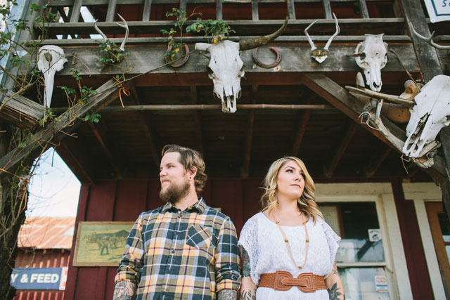 A rustic ranch engagement session with tattoos, pugs and beautiful sunlight by Let's Frolic Together