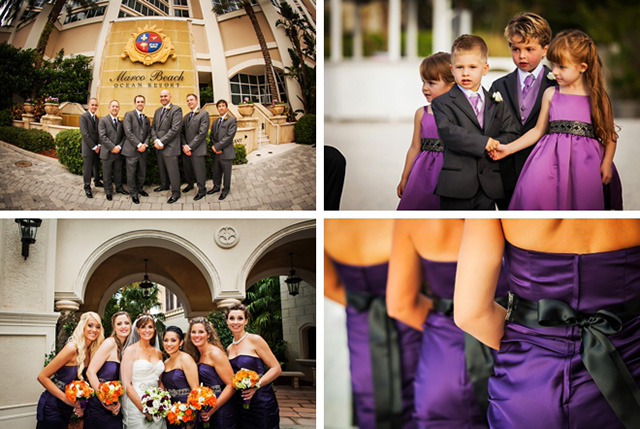 A modern and elegant winter beach wedding with purple and crystal details by Limelight Photography || see more on blog.nearlynewlywed.com