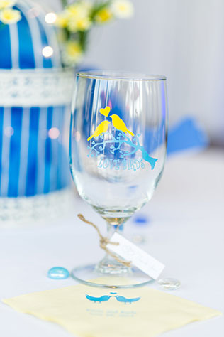 A sweet summer wedding with a blue and yellow lovebird theme // photos by Lindsay Fauver Photography: http://www.LindsayFauverPhotography.com || see more on https://blog.nearlynewlywed.com