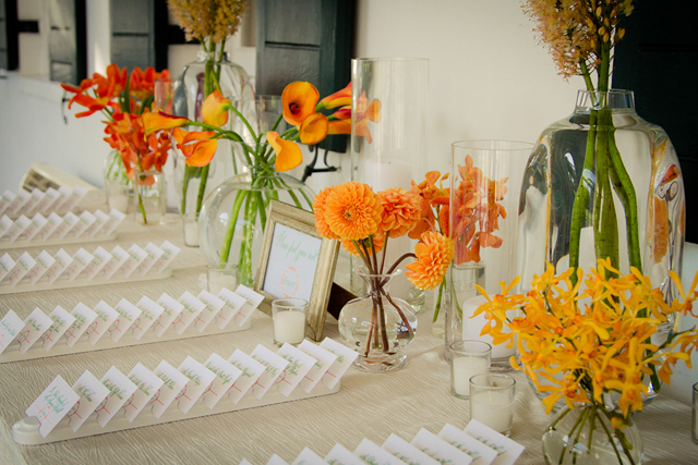 A sweet Southern wedding with a bold orange palette by Liz Duren and Sweetgrass Social Event & Design || see more on blog.nearlynewlywed.com