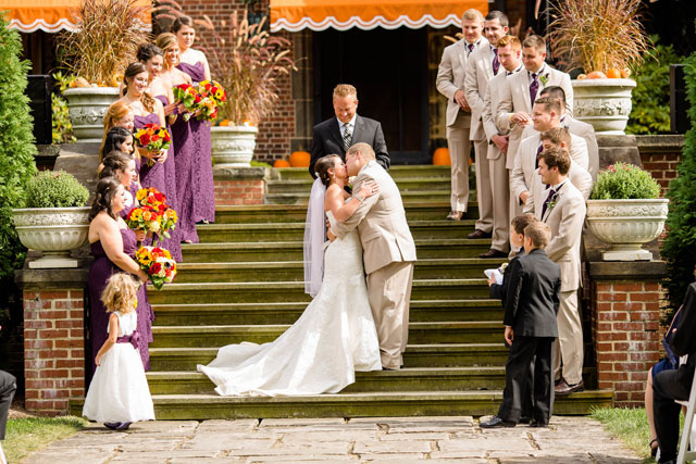 A lovely purple autumn wedding in Akron at the Stan Hywet by Loren Jackson Photography