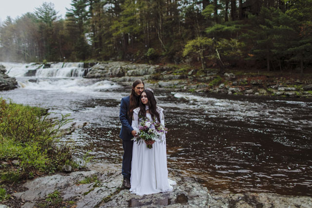 A jewel toned waterfall wedding in the Poconos by Love Me Do Photography
