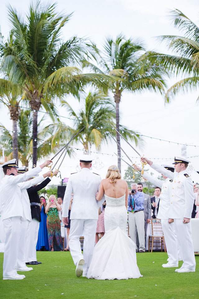 A glam pink ombre and blue Captiva Island destination wedding for a military couple by Luminaire Foto