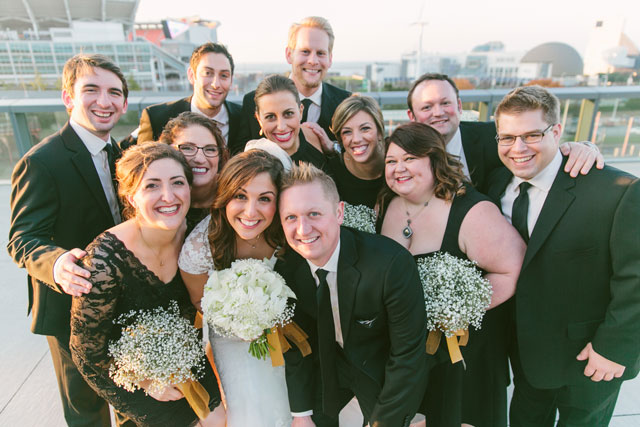 A stunning black, white and gold wedding set in downtown Cleveland | Maria Sharp Photography: http://www.mariacsharp.com