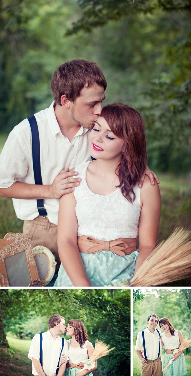 A vintage-inspired engagement in Tennessee by Mary Sandoval Photography || see more at blog.nearlynewlywed.com
