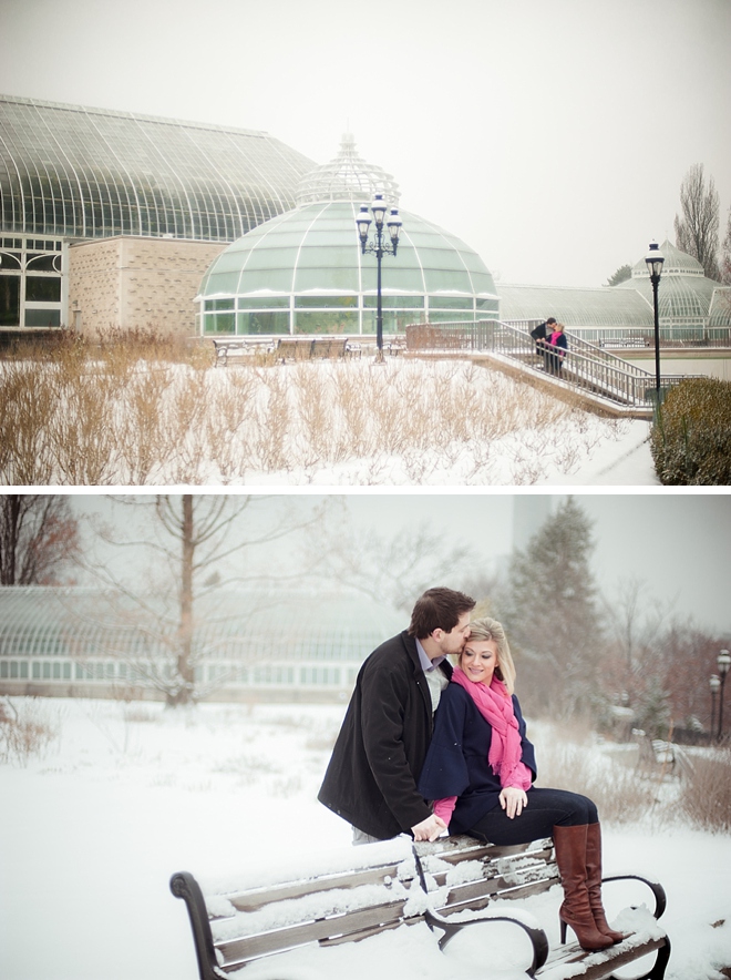Snowy Phipps Conservatory Engagement by Meaghan Elliott Photography on ArtfullyWed.com
