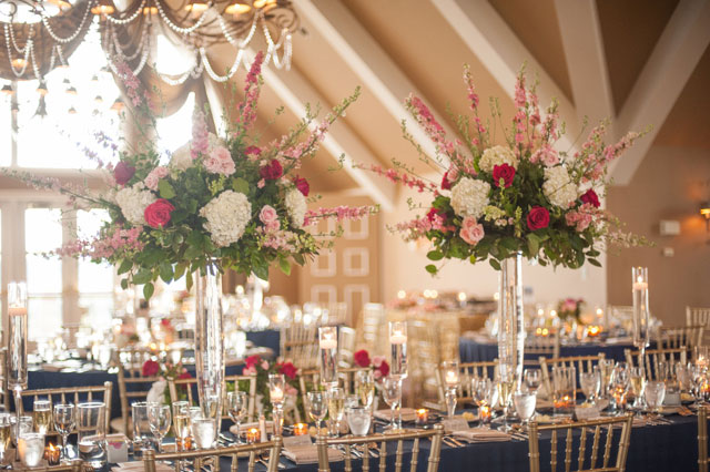 A preppy and elegant hot pink and navy blue wedding with exquisite florals | Meaghan Elliott Photography: http://www.mephotography.com