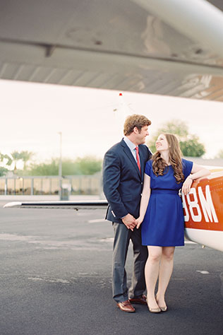 A romantic engagement session at a private airfield | Melissa Jill Photography: http://www.melissajill.com