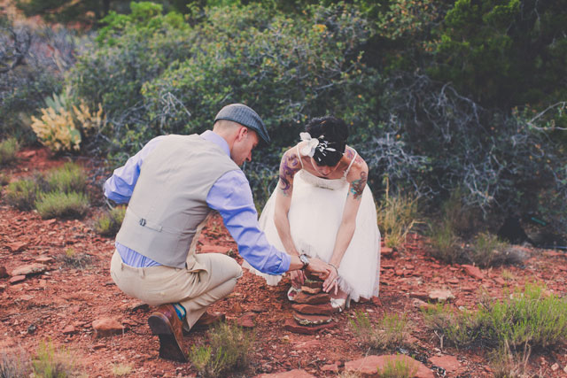 An intimate wedding in a spot carved into the hillside of Sedona | Mike Olbinski Photography: http://www.mikeolbinski.com