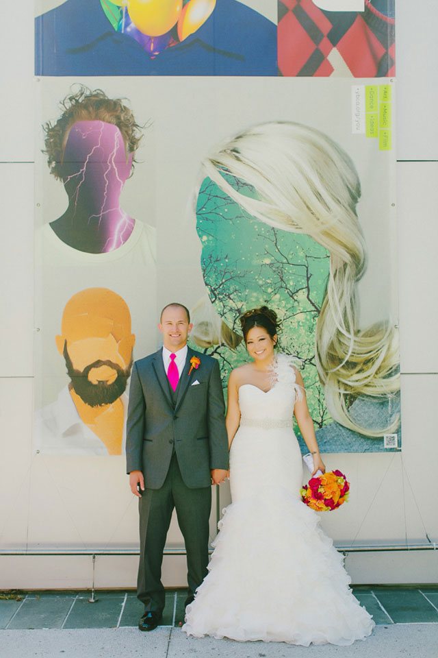 A neon gallery wedding in San Francisco by Milou + Olin Photography