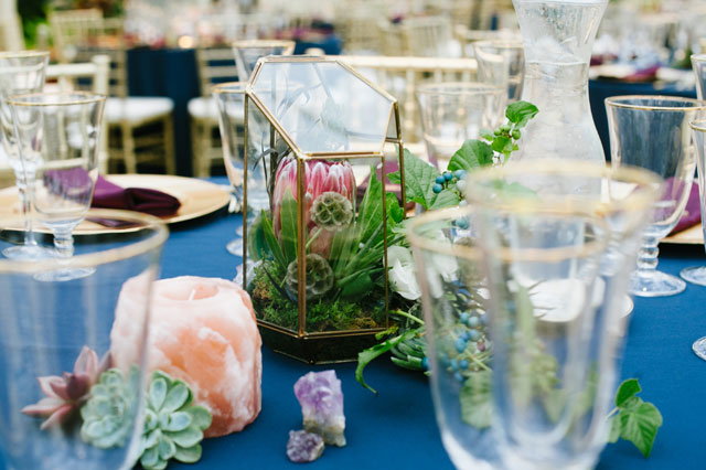 A Roger Williams Botanical Center wedding with geodes, minerals, botanicals and jewel tones by Olivia Gird Photography