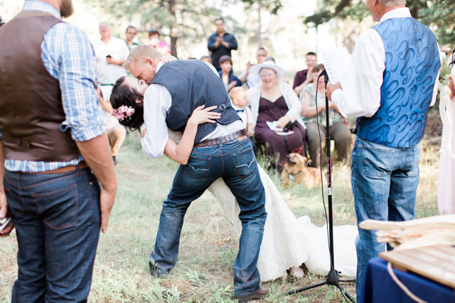 A fairy tale campground wedding in Flagstaff with breathtaking mountain views by Peaches & Twine Photography