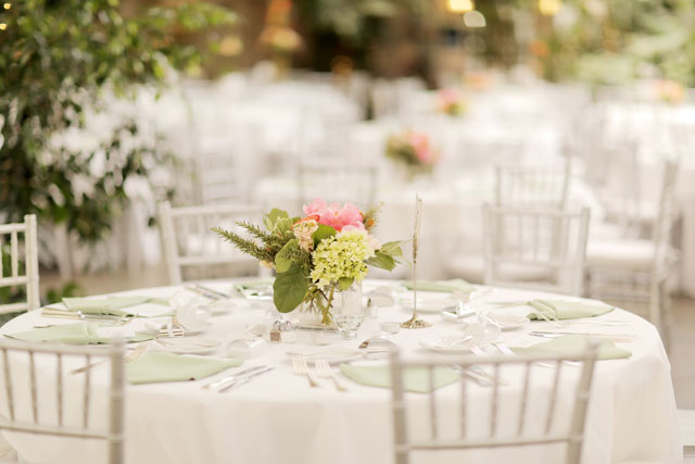 A coral and celadon summer wedding at the greenhouse at La Caille | Pepper Nix Photography: peppernix.com