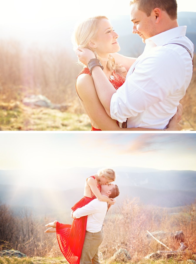 A lightly styled spring engagement in the Blue Ridge Mountains by Photography by Anna Clark || see more on blog.nearlynewlywed.com