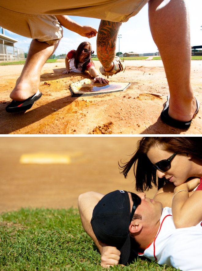 Baseball & tattoos engagement session by Pilster Photography || see more at blog.nearlynewlywed.com