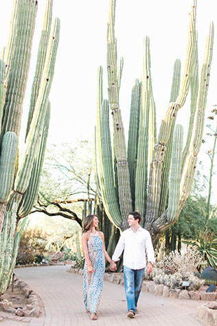 A boho chic desert botanical garden engagement in Arizona // photo by Rachel Solomon Photography: http://rachel-solomon.com || see more on https://blog.nearlynewlywed.com
