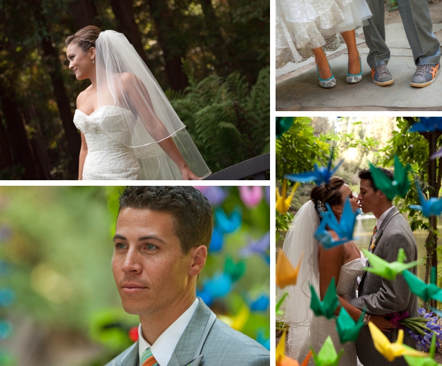 A colorful Nestldown wedding with 1001 origami cranes | rhee bevere photography: rheebevere.com
